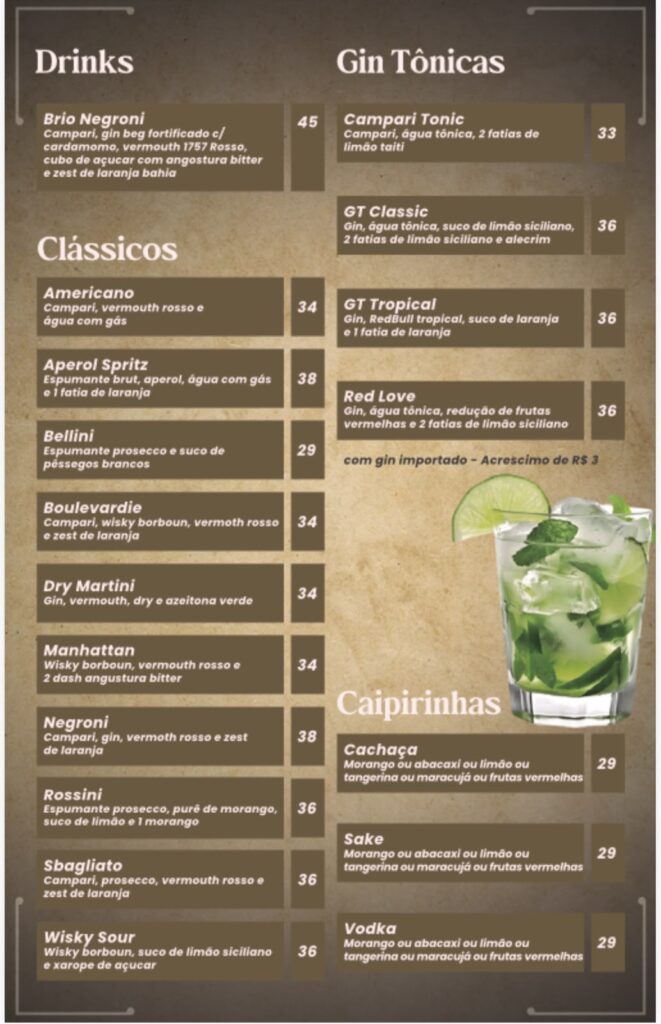 Bebidas - Drinks - Brio